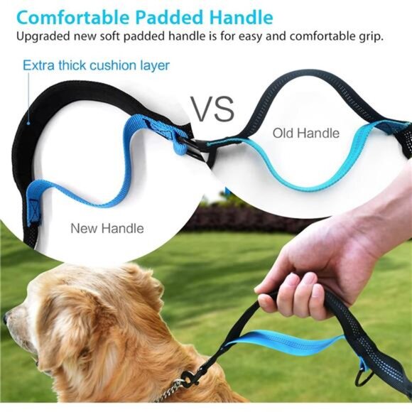 Hands Free Dog Running Leash with Zipper Pouch, Dual Handle, Elastic Bungees - Picture 6 of 7